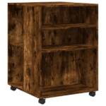 vidaXL Aktenschrank Beistelltisch mit Rollen Räuchereiche 55x60x78 cm Holzwerkstoff (1-St)