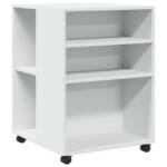 vidaXL Aktenschrank Beistelltisch mit Rollen Weiß 55x60x78 cm Holzwerkstoff (1-St)