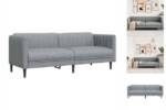 vidaXL Sofa Sofa 3-Sitzer Hellgrau Stoff