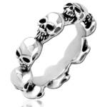 viva-adorno Fingerring Totenkopf Ring Edelstahl 3D Totenköpfe Herrenring Damenring, Biker Rocker Gothic Ring Silber glänzend