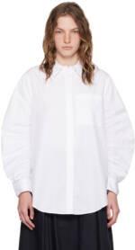 3.1 Phillip Lim White Gathered Sleeve Shirt