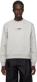 ADER error Gray Crystal-Cut Sweatshirt