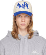 AMIRI Off-White & Blue Staggered 'AMIRI' Canvas Cap