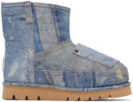 Acne Studios Blue Batter Low Print Denim Boots