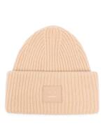 Acne Studios Gerippte Beanie mit Face-Patch - Nude