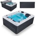 Artsauna Outdoor Whirlpool Oasis - Spa mit Massagedüsen, LED-Beleuchtung, 2 Filter, Abdeckung, Pumpe - Whirlpool winterfest & beheizbar