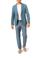 BOSS Black Herren Anzug blau Mesh meliert Slim Fit