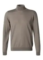 BOSS Black Herren Rollkragenpullover beige Schurwolle unifarben