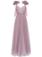 Badgley Mischka Abendkleid mit floralen Applikationen - Violett