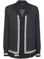 Balmain - Monogram-Scarf Long-Sleeve Shirt - Größe 40 - black