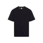 Bottega Veneta - Navy-Blue Cotton Check T-Shirt - Größe L - schwarz