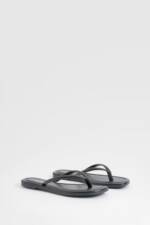 Breite Passform Eckige Flip-Flops - Black - 36, Black