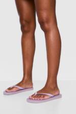 Breite Passform Runde Flip-Flops - Lilac - 36, Lilac