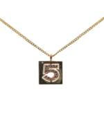 CHANEL Pre-Owned 2002 vergoldete No.5 Square Halskette mit Strass