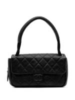 CHANEL Pre-Owned 2008 mittelgroße Classic Reißverschluss-Tasche mit CC - Schwarz