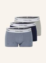 Calvin Klein 3er-Pack Boxershorts Modern Cotton Low Rise blau