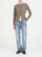 Cashmere-Strickjacke Khaki