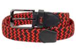 Cipo & Baxx Stoffgürtel Herren Gürtel BA-CG188 Red-Black 85cm x 3,7cm Geflochten in verschiedenen Designs