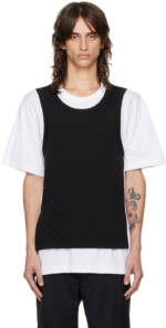 Comme des Garçons Homme Plus Black & White Layered T-Shirt