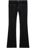 Courrèges Tief sitzende Bootcut-Jeans - Schwarz