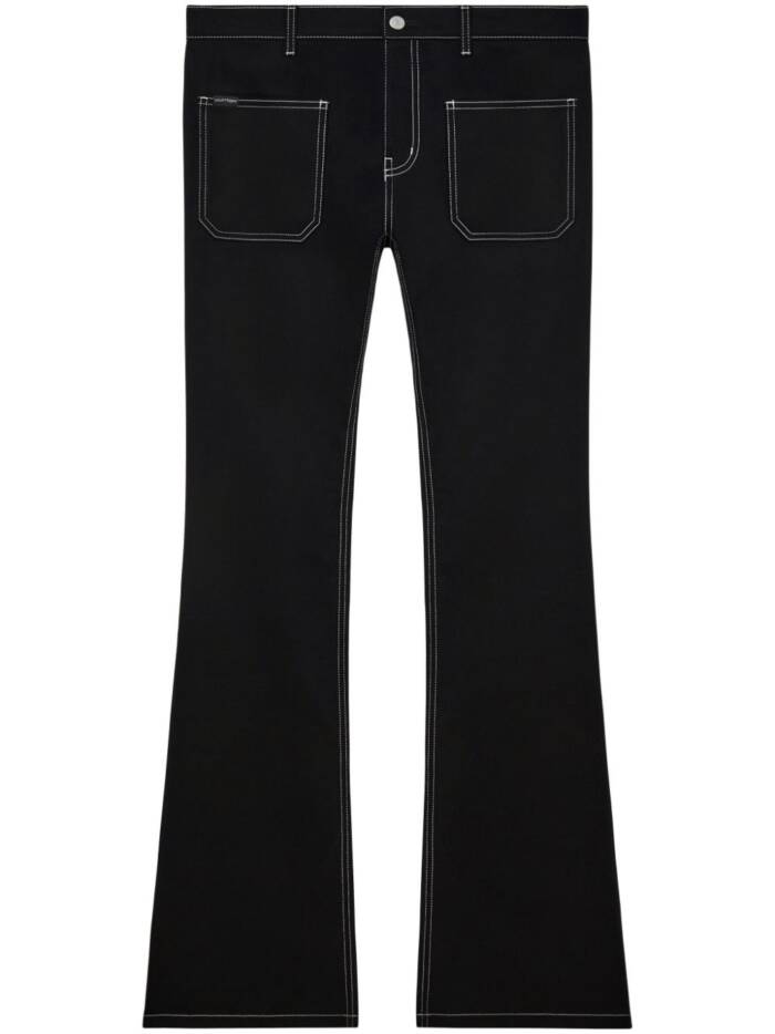 Courrèges Tief sitzende Bootcut-Jeans - Schwarz