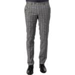 DIGEL Herren Hose grau kariert Slim Fit