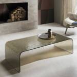 Design Glastisch modern in Bronzefarben 110x30x55 cm