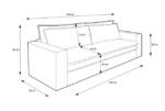 Design-Wohngalerie Sofa Couch Piagge 3 Sitzer inkl. Bettfunktion - Cordstoff Anthrazit