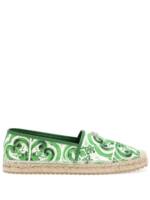 Dolce & Gabbana Espadrilles mit Majolica-Print - Grün