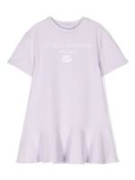 Dolce & Gabbana Kids logo-embroidered T-shirt dress - Violett