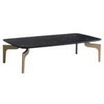 FineBuy Couchtisch 120x60x30,5 cm mit Hochglanz Marmor Optik Schwarz / Gold, Wohnzimmertisch Rechteckig mit Metall-Gestell, Sofatisch Groß, Tisch Wohnzimmer