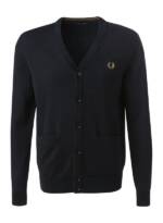 Fred Perry Herren Cardigan blau Wolle unifarben