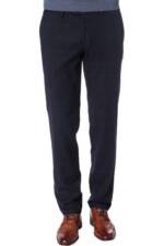 HILTL Herren Hose blau Schurwolle kariert Slim Fit