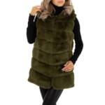 Ital-Design Winterjacke Damen Freizeit Kapuze Gefüttert Winterjacke in Khaki