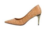 J.Reneé Metallic Fleck Cork Pumps in Übergrößen Natur Maressa Natural Gold große Damenschuhe