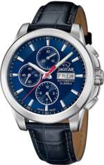 JAGUAR Chronograph Jaguar Herrenuhr Leder blau Jaguar Le, (Chronograph), Herren Armbanduhr rund, Lederarmband blau