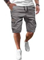 JMIERR Cargoshorts Kurze Hosen Herren Baumwolle Chinos Sommer Freizeithose mit Taschen (Shorts, Shorts) Elastikbund mit Tunnelzug