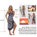 JUBOUEL Strandkleid Bikini Badeanzüge Cover Ups Mode Stil V Ausschnitt Strandponcho (für Strand, Schwimmbad, Sonnenstudio, Urlaub Pool Party und Wasserpark, Kein Stahlstütze und Brustpolster) Mit Schmetterling-Muster-Design