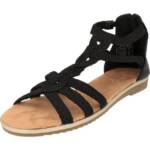 Jane Klain 281-487 Damen Sommer Schuhe Römersandalen Schwarz Reißverschluss Römersandale