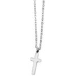 KARMA Kette mit Anhänger Halskette Damen Kreuz Silber Edelstahl Damenhalskette modern (Filigrane Halskette, Edelstahlkette Geschenk für Sie), Damenkette Kette Edelstahlhalskette