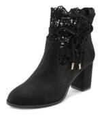 LASCANA High-Heel-Stiefelette "Trachten-Schuh, Dirndl-Schuh,", mit modischer Spitze und bequemen Blockabsatz, Ankle Boot, Stiefel