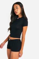 Loungewear-Set Aus T-Shirt Und Booty-Shorts - Black - 36, Black