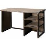 Massivmoebel24 - Schreibtisch Mango122x52x76 braun lackiert heavy industry 257 - braun