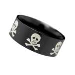 Order & Smile Schmuck Fingerring Totenkopf Ring schwarz: Edelstahl Bandring