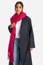 Oversize Schal Mit Fransen - Fuchsia - One Size, Fuchsia