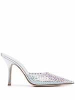 Paris Texas Spitze Pumps mit Kristallen - Silber