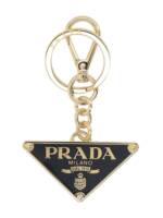 Prada Schlüsselanhänger mit emailliertem Triangel-Logo - Gold