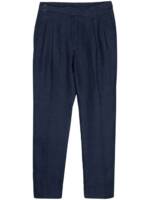 Ralph Lauren Purple Label Tapered-Leinenhose mit Falten - Blau