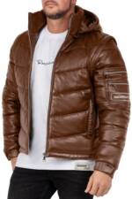 Reichstadt Bomberjacke Herren Echtleder Jacke 22RS32LUX Cognac L mit abnehmbaren Ärmeln und Kapuze