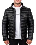 Reichstadt Bomberjacke Herren Echtleder Jacke RS016 - Black L